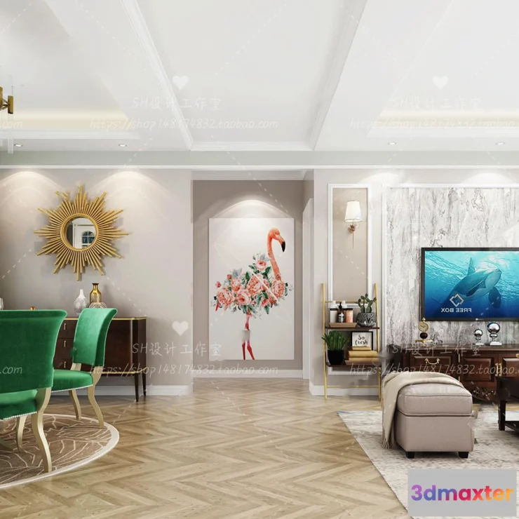 1118366 - LIVING ROOM 3D SCENES - VRAY RENDER - 552