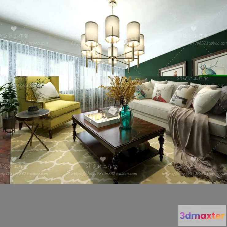 1118416 - LIVING ROOM 3D SCENES - VRAY RENDER - 577