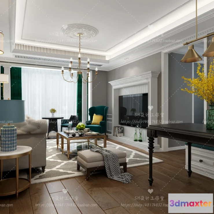1118432 - LIVING ROOM 3D SCENES - VRAY RENDER - 585