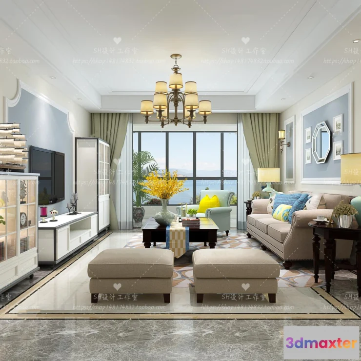 1118436 - LIVING ROOM 3D SCENES - VRAY RENDER - 587