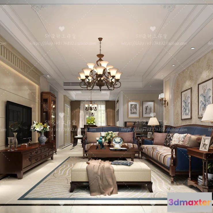 1118462 - LIVING ROOM 3D SCENES - VRAY RENDER - 600