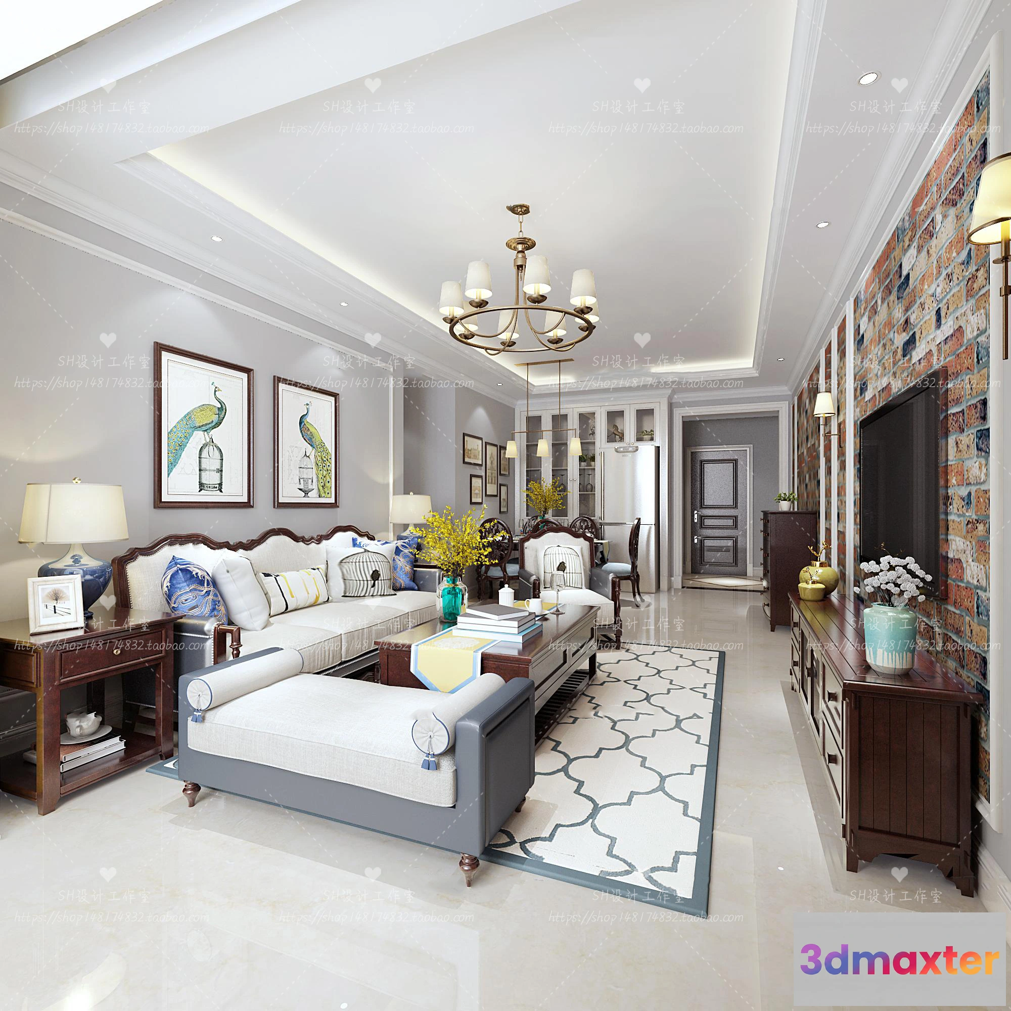 1118464 - LIVING ROOM 3D SCENES - VRAY RENDER - 601