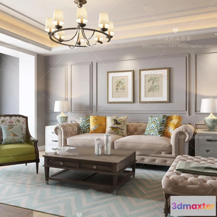 1118466 - LIVING ROOM 3D SCENES - VRAY RENDER - 602