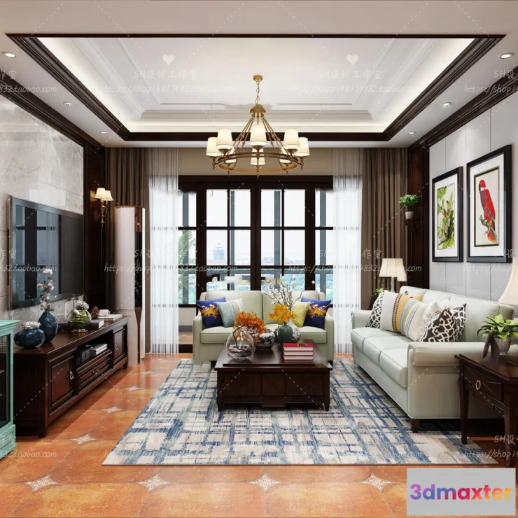 1118482 - LIVING ROOM 3D SCENES - VRAY RENDER - 610