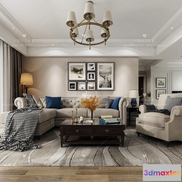 1118484 - LIVING ROOM 3D SCENES - VRAY RENDER - 611