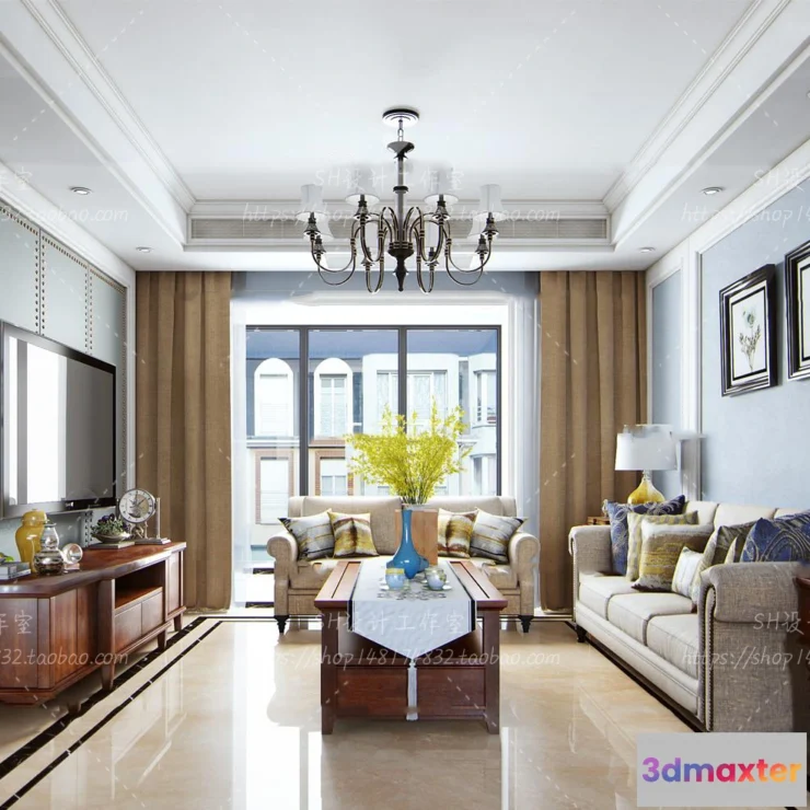 1118486 - LIVING ROOM 3D SCENES - VRAY RENDER - 612