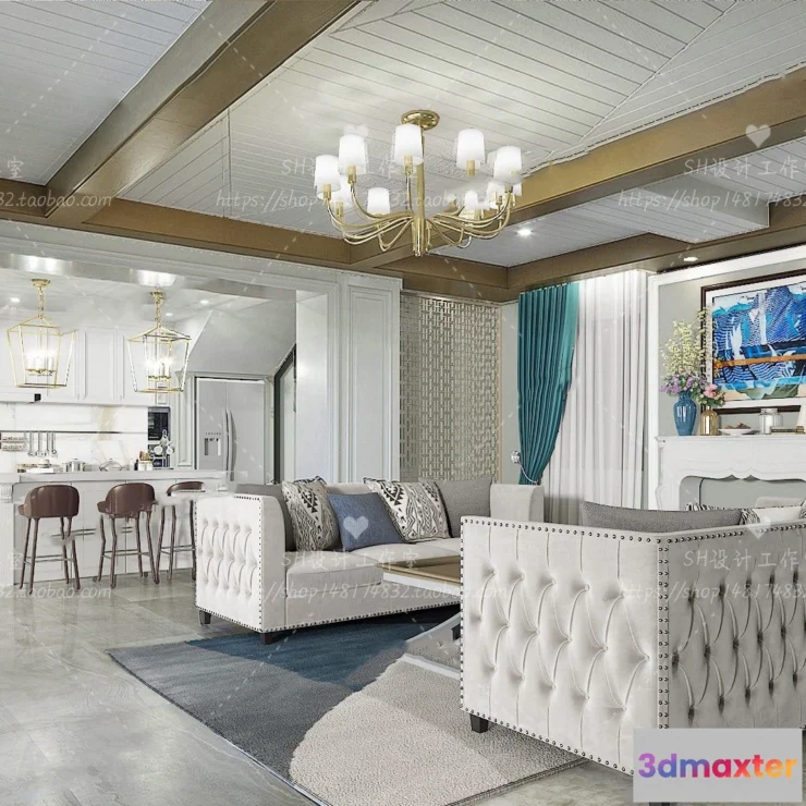 1118504 - LIVING ROOM 3D SCENES - VRAY RENDER - 621