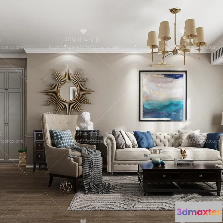1118506 - LIVING ROOM 3D SCENES - VRAY RENDER - 622