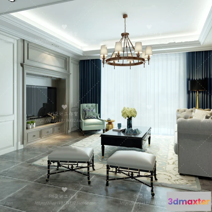 1118508 - LIVING ROOM 3D SCENES - VRAY RENDER - 623