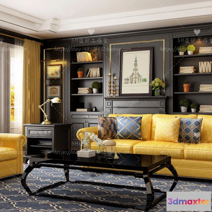 1118510 - LIVING ROOM 3D SCENES - VRAY RENDER - 624