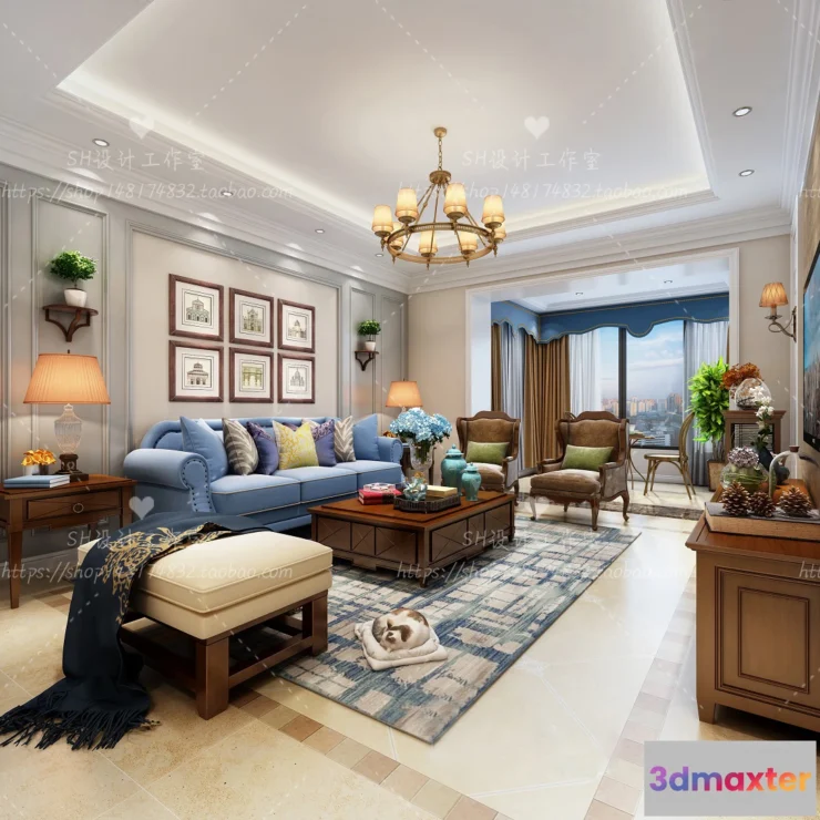 1118514 - LIVING ROOM 3D SCENES - VRAY RENDER - 626