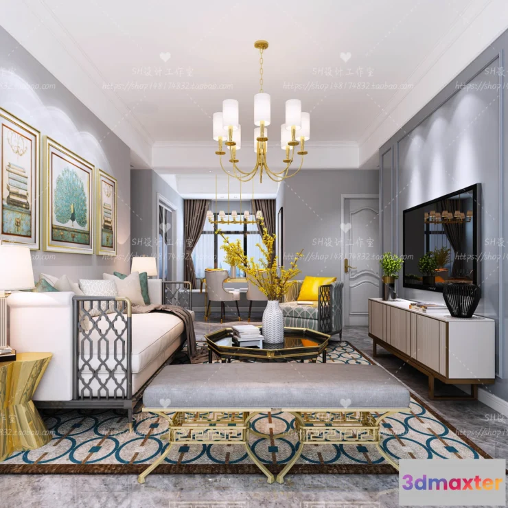 1118536 - LIVING ROOM 3D SCENES - VRAY RENDER - 637