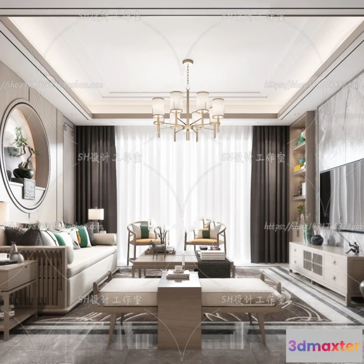 1118566 - LIVING ROOM 3D SCENES - VRAY RENDER - 652