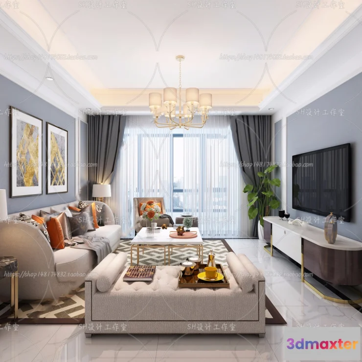 1118702 - LIVING ROOM 3D SCENES - VRAY RENDER - 720