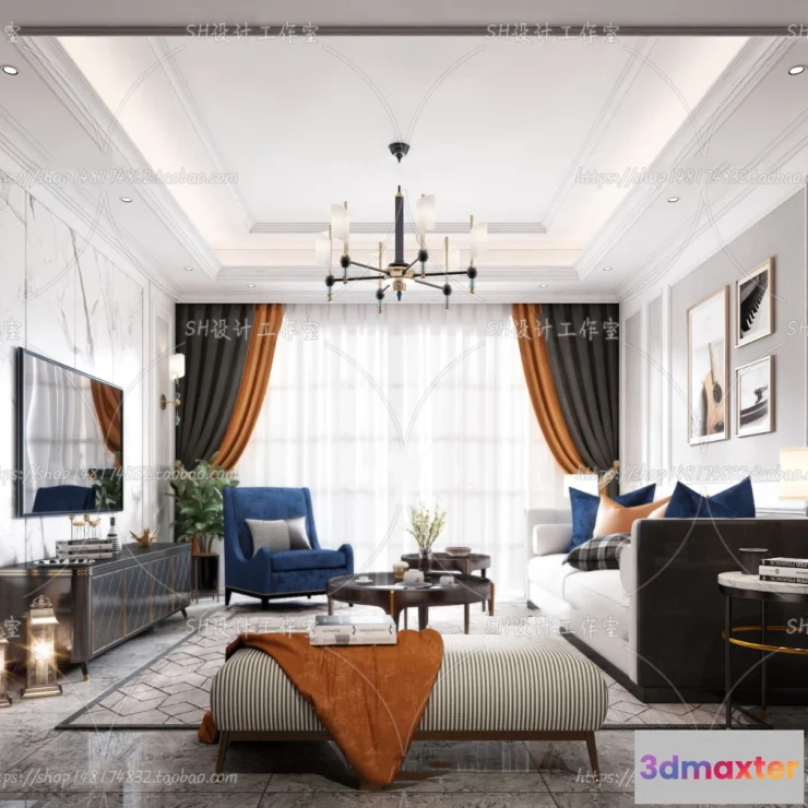 1118706 - LIVING ROOM 3D SCENES - VRAY RENDER - 722