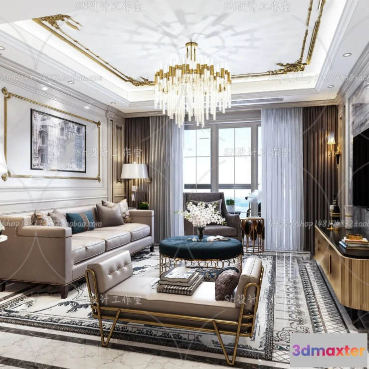 1118716 - LIVING ROOM 3D SCENES - VRAY RENDER - 727