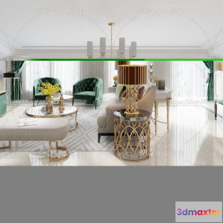 1118718 - LIVING ROOM 3D SCENES - VRAY RENDER - 728