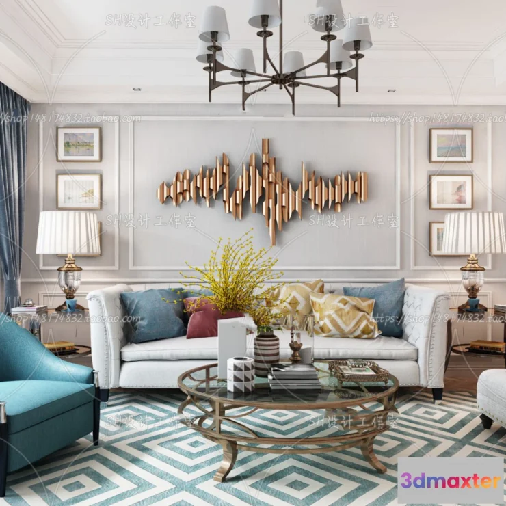 1118720 - LIVING ROOM 3D SCENES - VRAY RENDER - 729