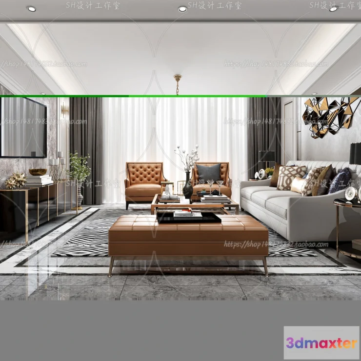 1118730 - LIVING ROOM 3D SCENES - VRAY RENDER - 734