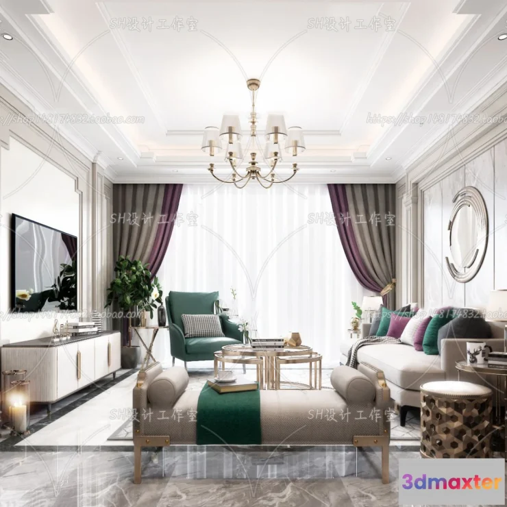 1118744 - LIVING ROOM 3D SCENES - VRAY RENDER - 741