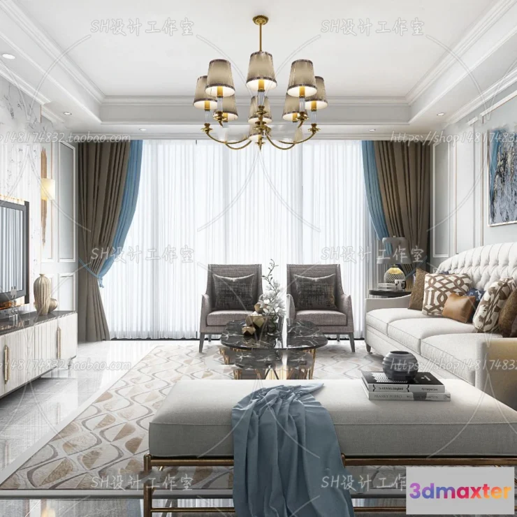 1118750 - LIVING ROOM 3D SCENES - VRAY RENDER - 744