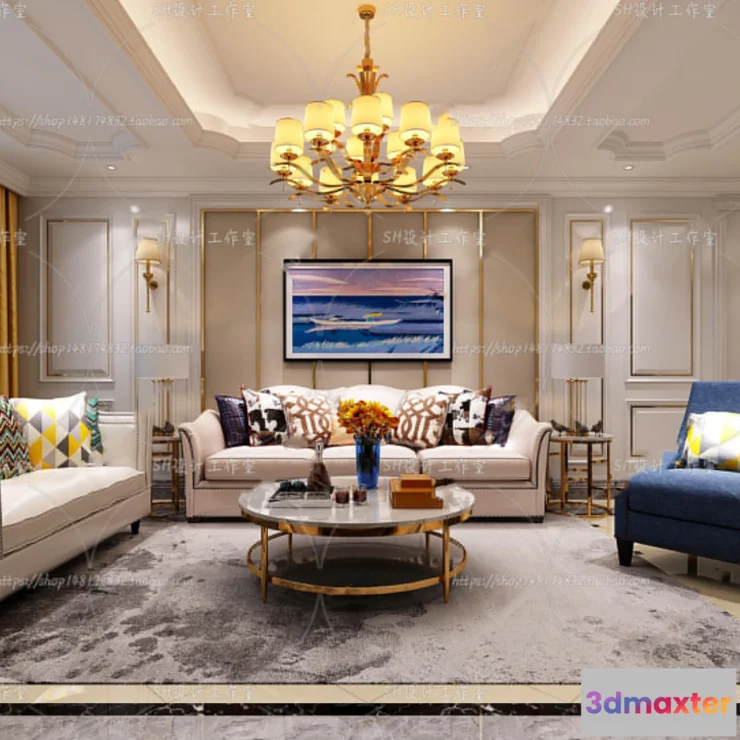 1118762 - LIVING ROOM 3D SCENES - VRAY RENDER - 750