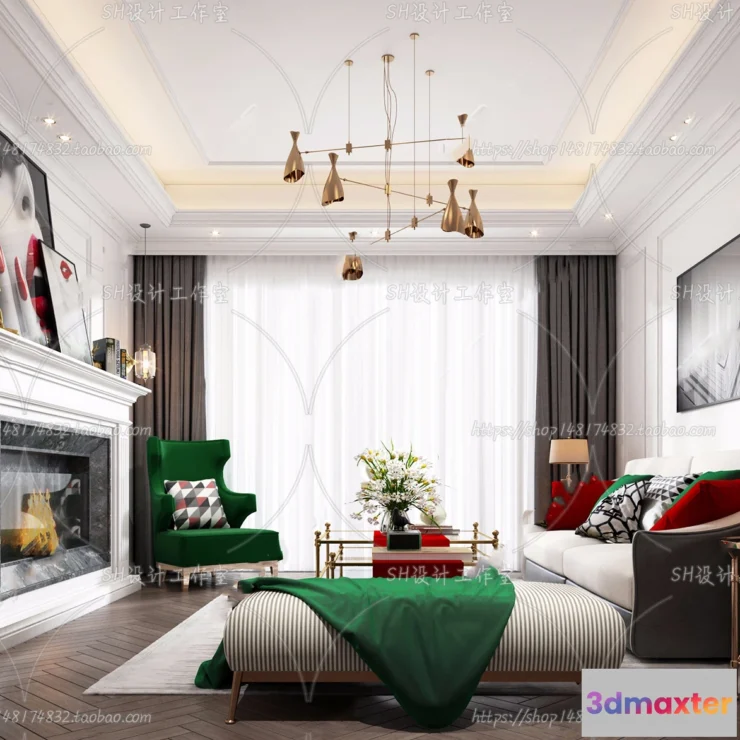 1118764 - LIVING ROOM 3D SCENES - VRAY RENDER - 751