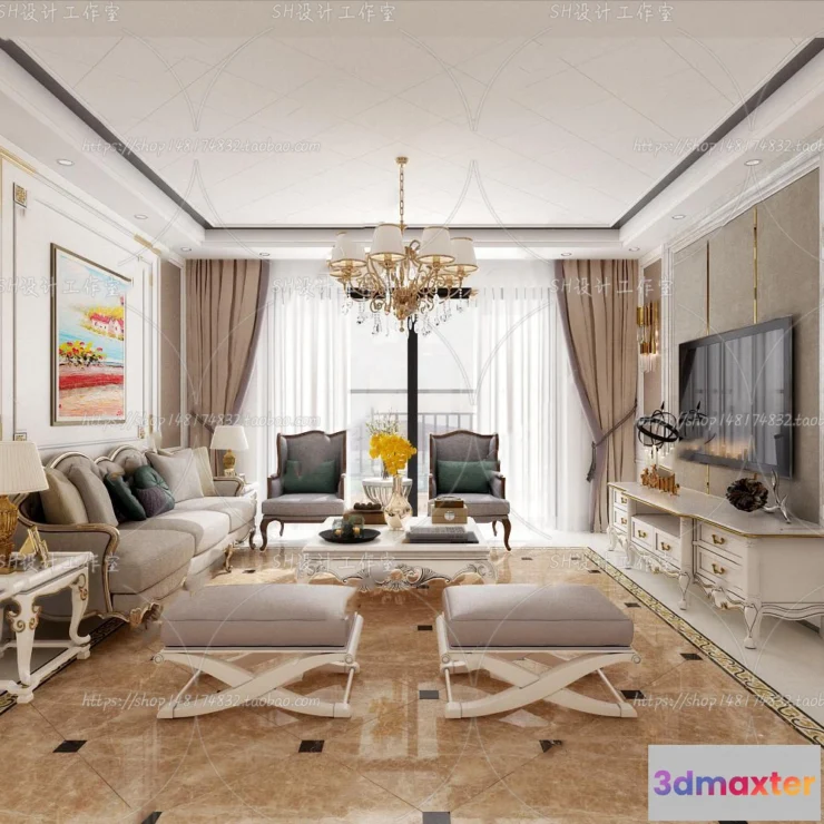 1118776 - LIVING ROOM 3D SCENES - VRAY RENDER - 757