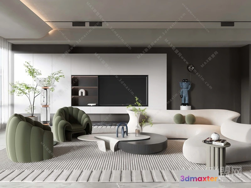 1154484 - MODERN INTERIOR 3D SCENES - LIVING ROOM - 0009