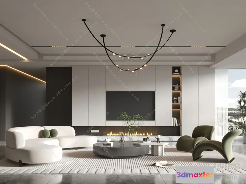 1154486 - MODERN INTERIOR 3D SCENES - LIVING ROOM - 0010