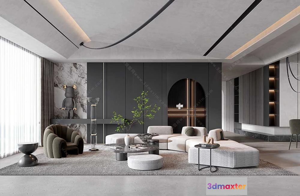 1154522 - MODERN INTERIOR 3D SCENES - LIVING ROOM - 0028