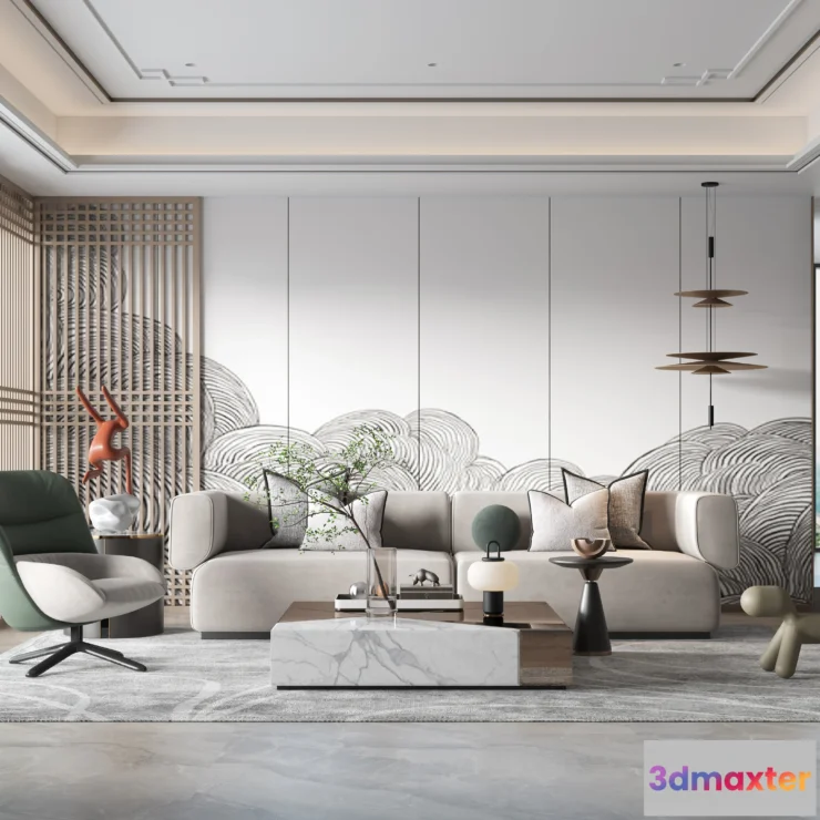 1164222 - LIVING ROOM - MODERN STYLE - 3D SCENE - 024