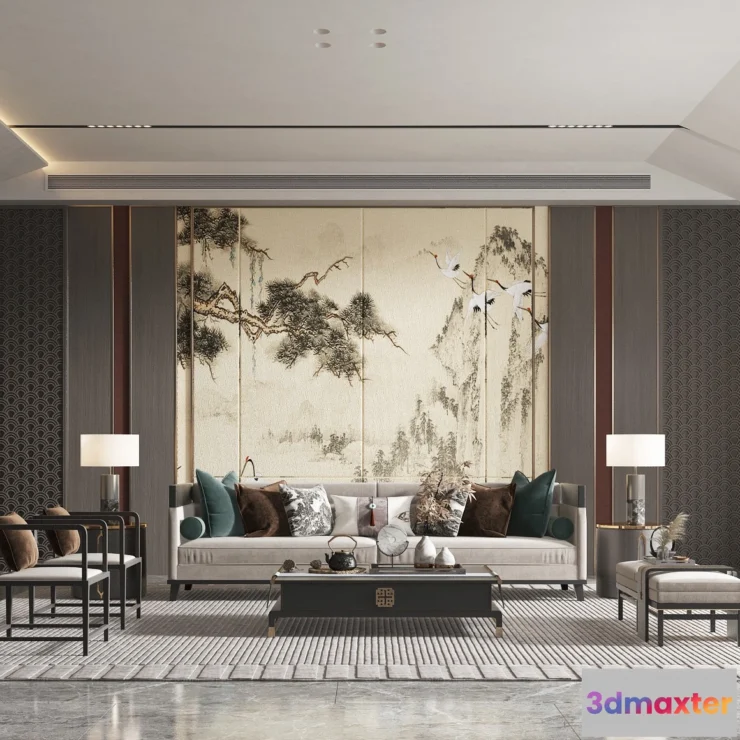 1164238 - LIVING ROOM - MODERN STYLE - 3D SCENE - 032