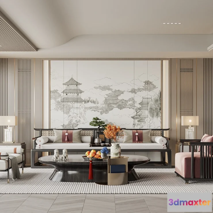 1164248 - LIVING ROOM - MODERN STYLE - 3D SCENE - 037