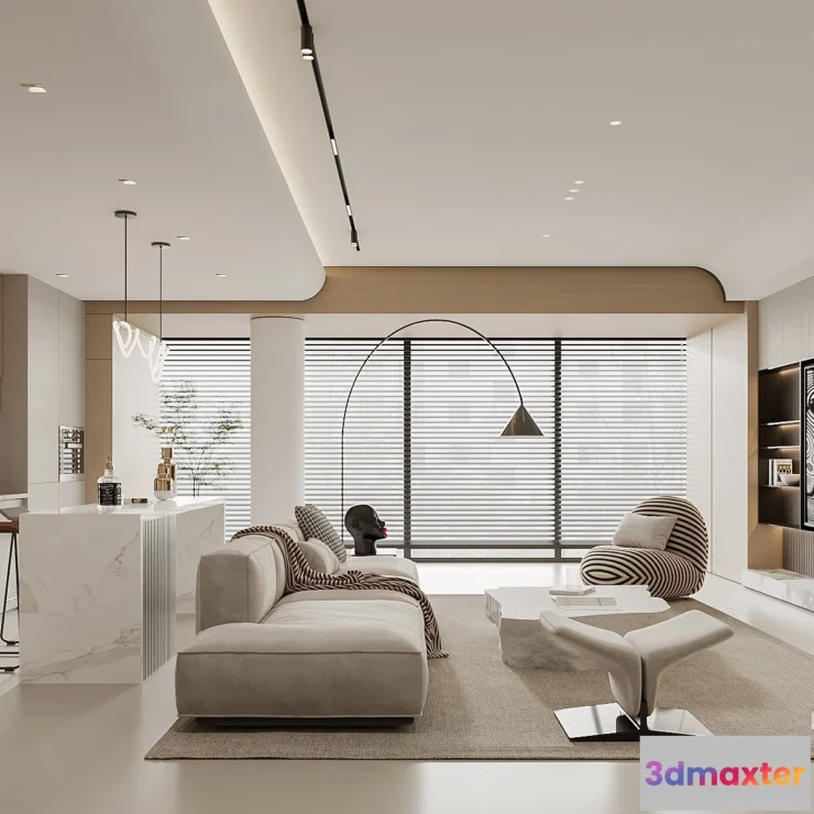 1164272 - LIVING ROOM - MODERN STYLE - 3D SCENE - 049