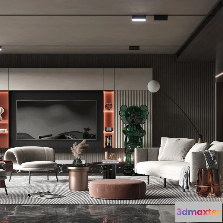 1164356 - LIVING ROOM - MODERN STYLE - 3D SCENE - 091