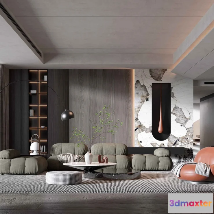 1164422 - LIVING ROOM - MODERN STYLE - 3D SCENE - 124