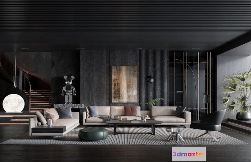 1164476 - LIVING ROOM - MODERN STYLE - 3D SCENE - 151