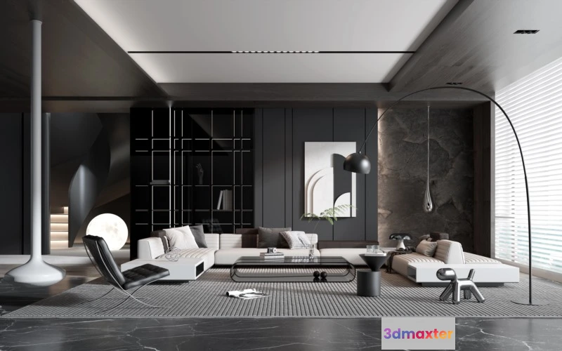 1164488 - LIVING ROOM - MODERN STYLE - 3D SCENE - 157