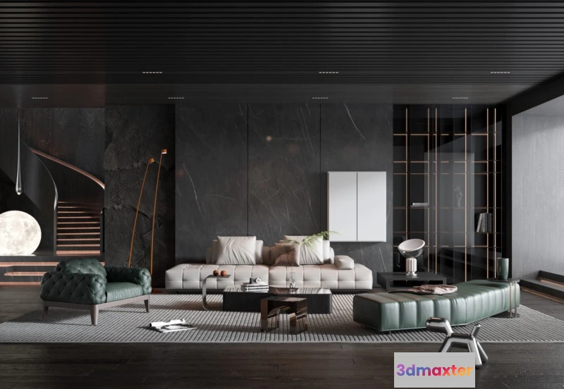 1164490 - LIVING ROOM - MODERN STYLE - 3D SCENE - 158