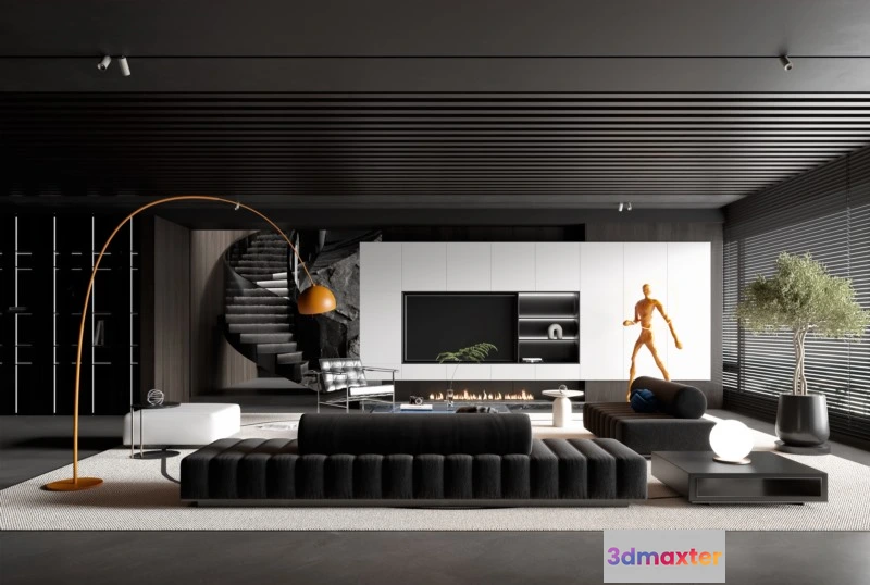 1164498 - LIVING ROOM - MODERN STYLE - 3D SCENE - 162