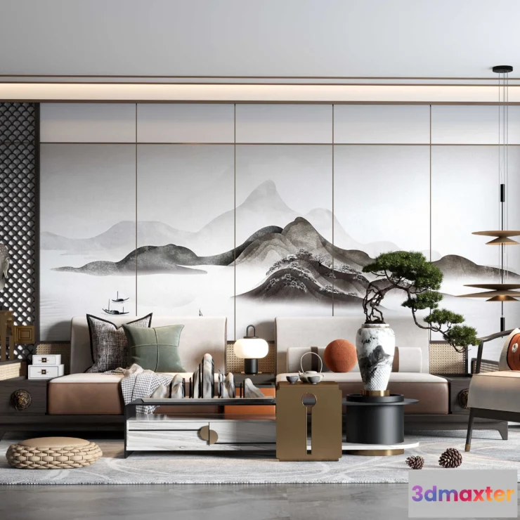 1223540 - LIVING ROOM - MODERN STYLE - 3D SCENE - 023