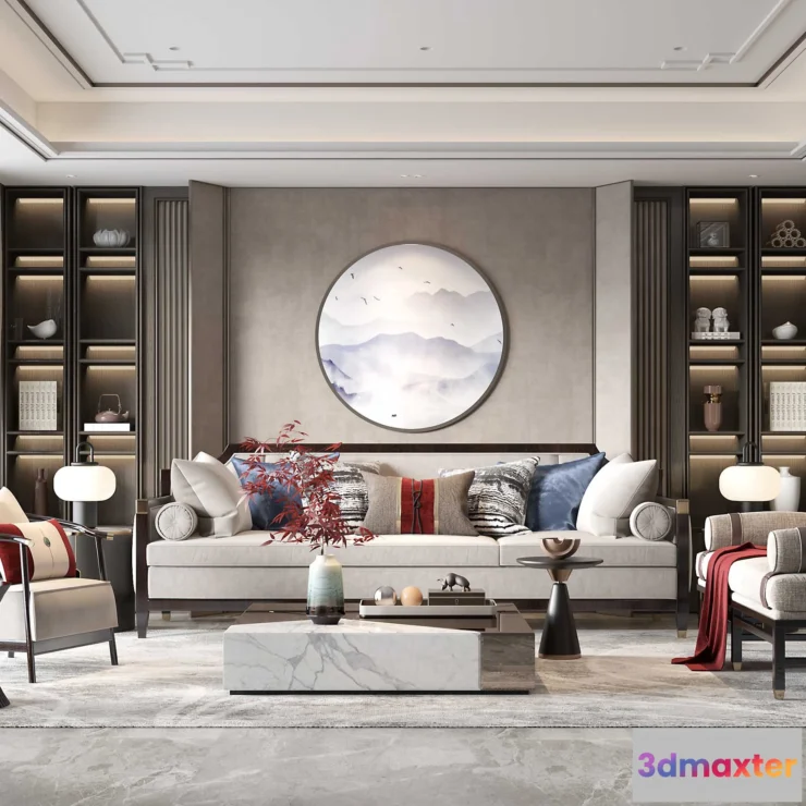 1223544 - LIVING ROOM - MODERN STYLE - 3D SCENE - 025