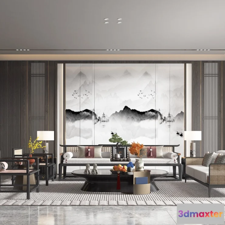 1223562 - LIVING ROOM - MODERN STYLE - 3D SCENE - 034