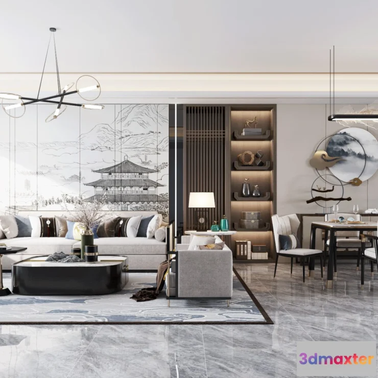 1223572 - LIVING ROOM - MODERN STYLE - 3D SCENE - 039