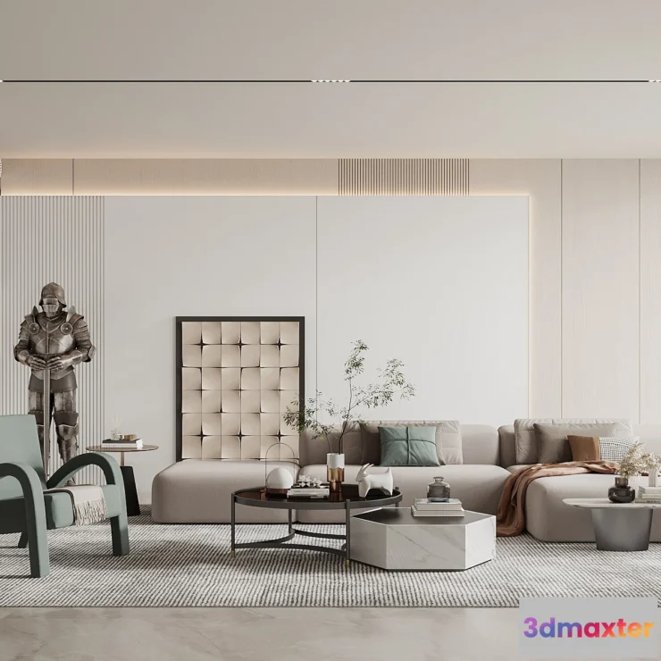 1223586 - LIVING ROOM - MODERN STYLE - 3D SCENE - 046