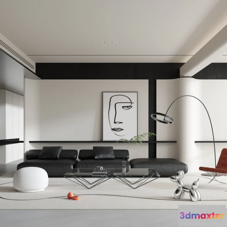 1223598 - LIVING ROOM - MODERN STYLE - 3D SCENE - 052