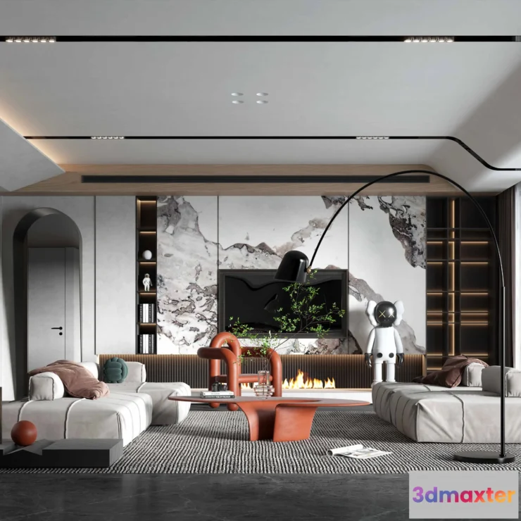 1223632 - LIVING ROOM - MODERN STYLE - 3D SCENE - 069