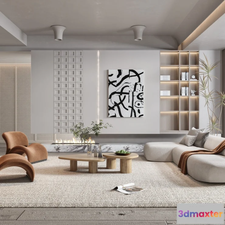 1223636 - LIVING ROOM - MODERN STYLE - 3D SCENE - 071