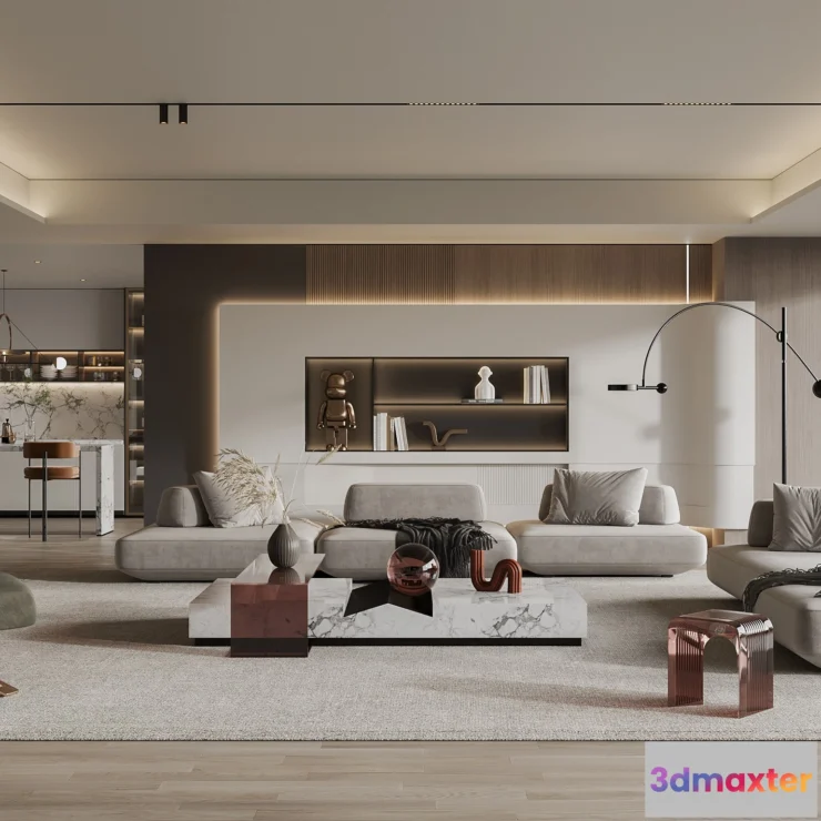 1223644 - LIVING ROOM - MODERN STYLE - 3D SCENE - 075